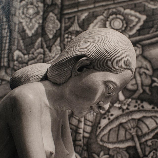 1950s Vintage Photograph of Balinese Wood Carving, Oriental, Monochrome, Mid Century For Sale - Image 5 of 8