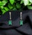 Natural Finely Faceted Quality Emerald and Diamond Dangle Drop Earrings set in 14k White Gold with 3 TCW Certified $5,950...