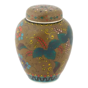 Late 19th Century Japanese Cloisonne Totai Enamel Jar With Paulownia Flowers