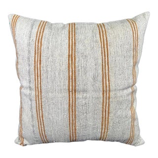 Turkish Hemp Pillow Cushion Natural Beige Rust Pillow Cushion Cover 24x24 For Sale