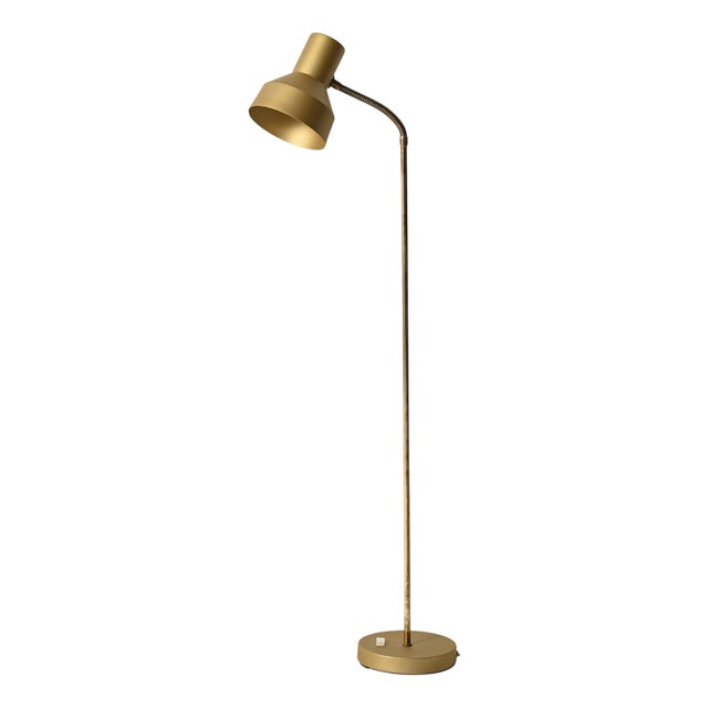 Scandinavian Floor Lamp in Brass and Chromed Metal, 1970s For Sale