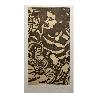 1977 Nell Blaine David at Table Etching For Sale