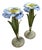 Mid 20th Century Italian Tole Flowers Botanical Candle Holders, a Pair For Sale