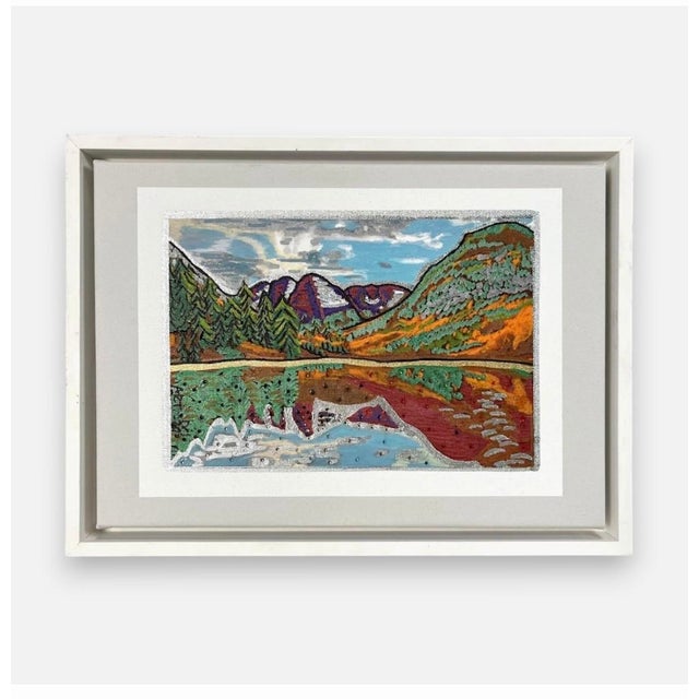 2020s Alfa Tate O'Neill "Maroon Bells, Aspen" Acrylic, Rhinestones Over Photography For Sale - Image 5 of 5