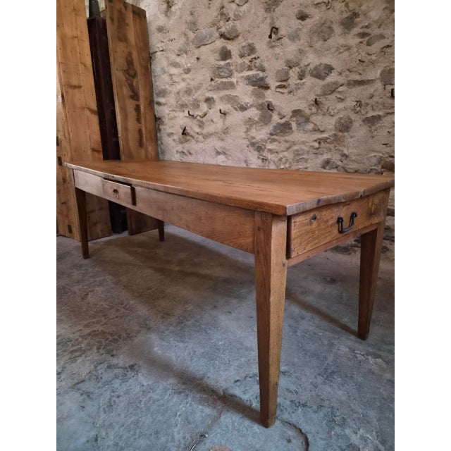 Antique French Farmhouse Dining Table in Oak and Chestnut, 1800s For Sale - Image 6 of 18