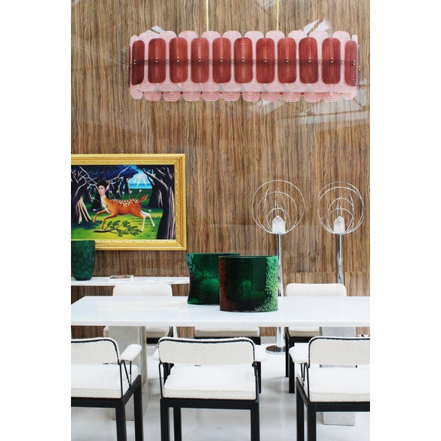 Murano Glass Suspension Lamp with Gilt Metal Structure, Italy, 1999 For Sale - Image 9 of 10
