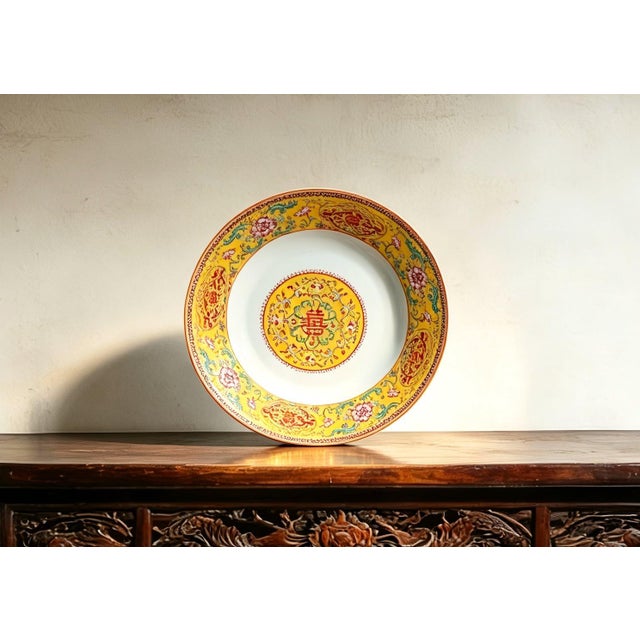 Early 20th Century Chinese Ceramic Plate,Qianlong Marked Famille Rose Porcelain Plate Hand Painted Flowers Pattern For Sale - Image 5 of 10