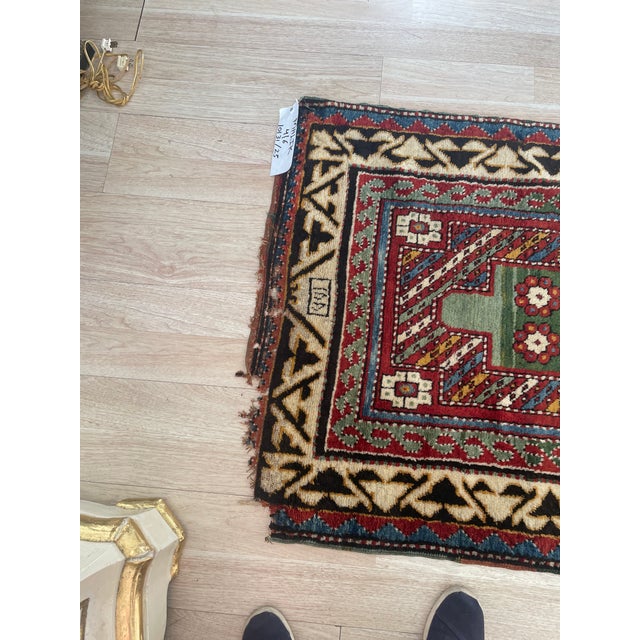 Cream Antique Caucasian Borchalu Kazak Rug Wool Handmade 4.1' X 6.2' - Circa 1860s For Sale - Image 8 of 11