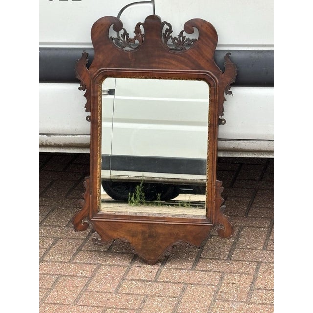 Wood Georgian Fretwork Mirror in Mahogany For Sale - Image 7 of 9