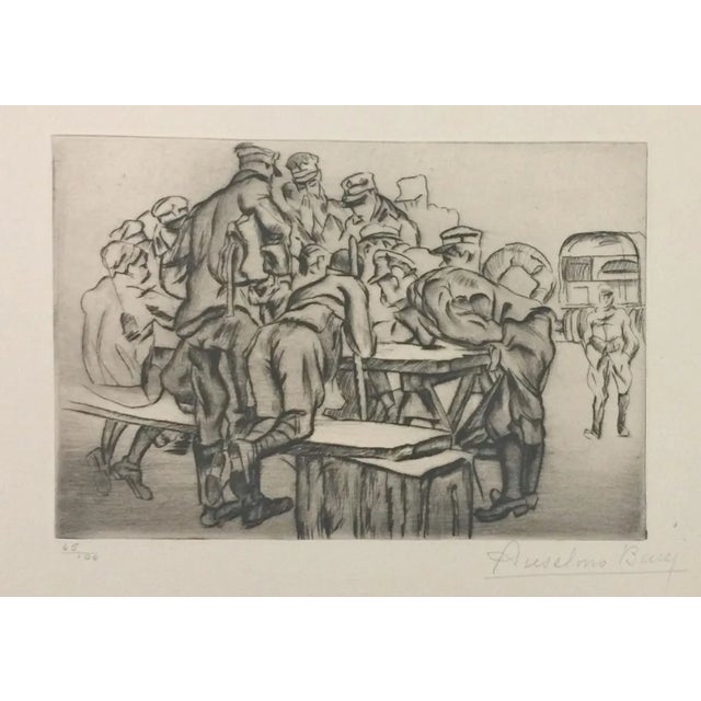 La Paye - Original Etching by Anselmo Bucci - 1917 1917 For Sale