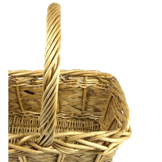 Vintage English Reed and Wicker Market Basket For Sale - Image 9 of 13