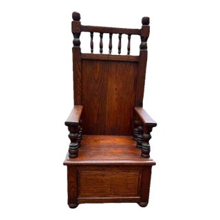 Antique Early 19th Century Wainscot Oak Thornet Chair For Sale