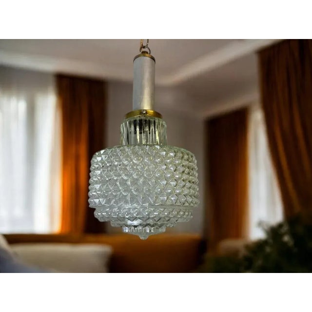 1960s Mid-Century Portuguese Bubble Glass Hanging Lamp, 1960s For Sale - Image 5 of 15