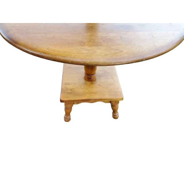 1970s Three Tier Occasional Accent Side Table in Solid Wood For Sale - Image 4 of 9