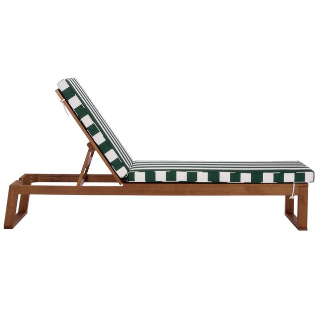 Sophie Chaise Lounge, Natural/Green Stripe For Sale - Image 11 of 12