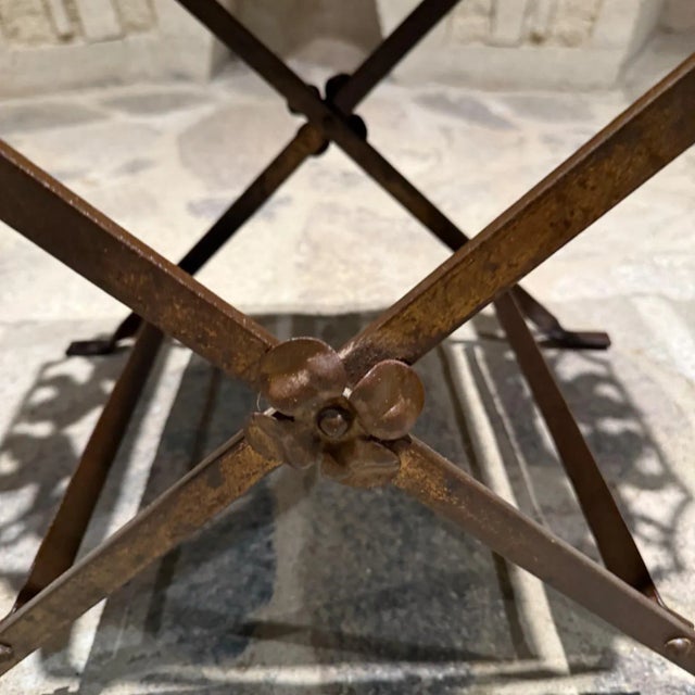1920s Neoclassical Antique Cast Iron Vanity Bench Stool by Oscar Bach For Sale - Image 10 of 10