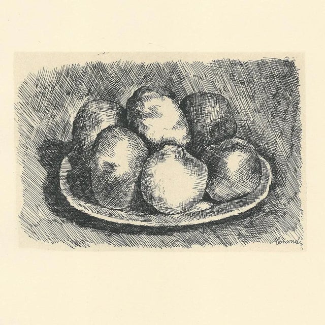 Giorgio Morandi (1890-1964) "Sei Mele in un Piatto" (Six Apples in a Dish) Lithograph printed by "Ars Italiae" signed in...