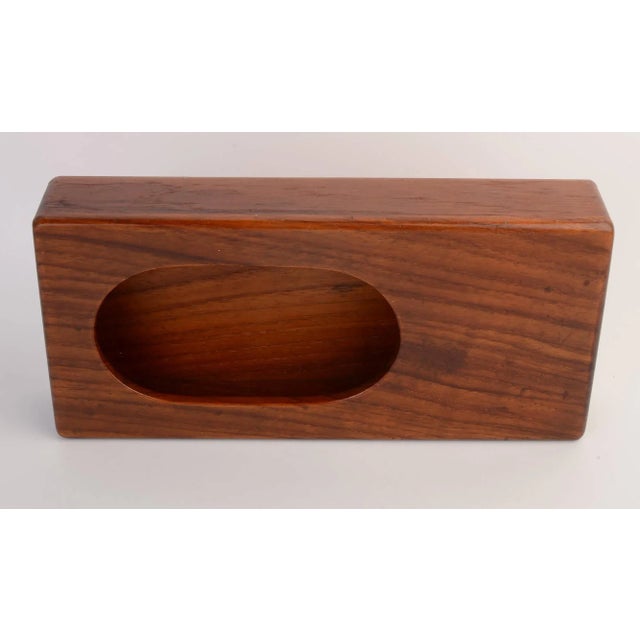 Wiggers teak matchbox made in Denmark. Retailed by Illums Bolighus in Copenhagen, Denmark in the 1960s.