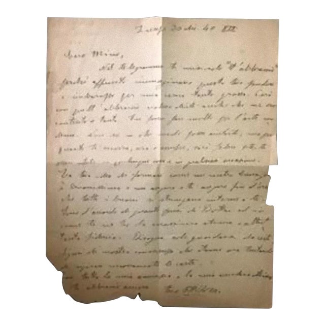 Ottone Rosai - Letter by Ottone Rosai - 1940 For Sale