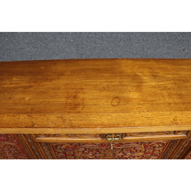 Christian Krass Renaissance Revival Carved Oak Sideboard For Sale - Image 14 of 18