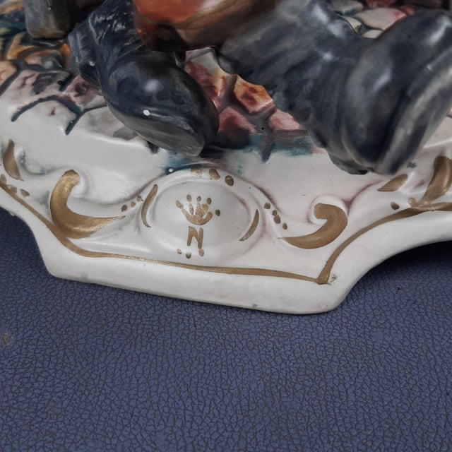 Vintage Ceramic Sculpture of Seated Merchant from Capodimonte, 1960s For Sale - Image 11 of 15