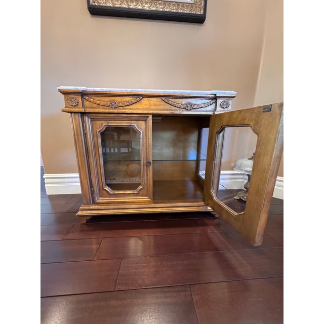 Classical Roman Small Buffet Cabinet With Marble Top For Sale - Image 3 of 4