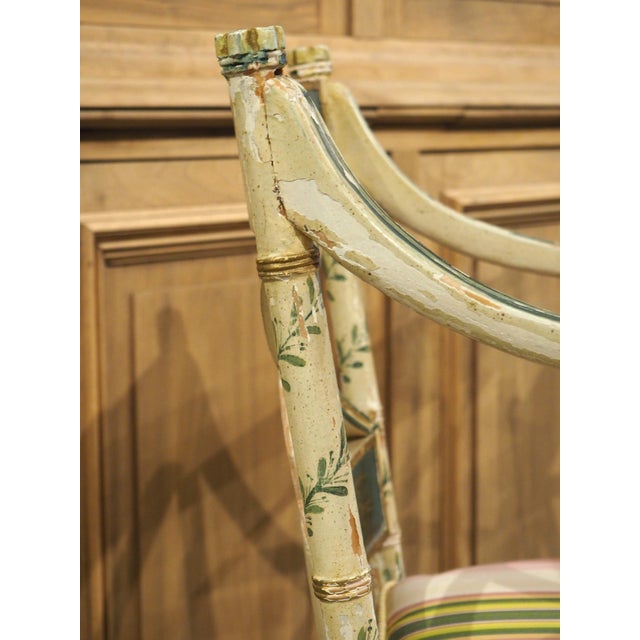 Pair of Northern Italian Neoclassical Painted Wooden Armchairs, Circa 1830s For Sale - Image 12 of 18