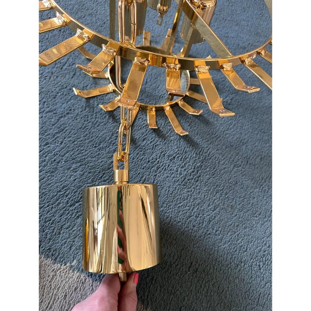 Huge impresiive Gold 24k “palmette” Murano Glass Chandelier. Scenographic chandelier made with “palmette” elements of...