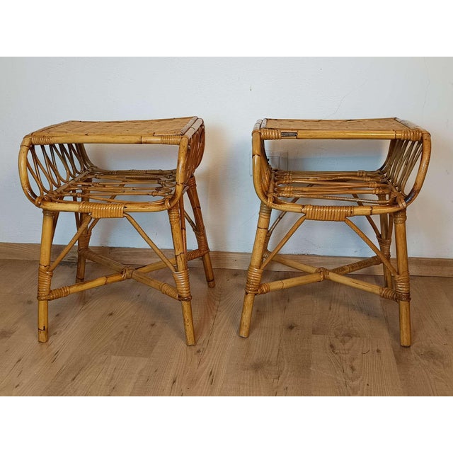Bamboo Bedside Tables, 1960s, Set of 2 For Sale - Image 13 of 14