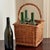 French Country Vintage French-Style Four Bottle Wicker Wine Caddy For Sale - Image 3 of 17