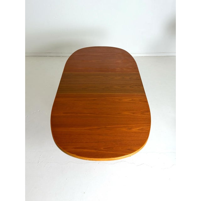 Oval Extendable Dining Table in Teak, 1970s For Sale - Image 8 of 10