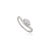 Contemporary Marquise Cut Diamond Contemporary Soliatire Ring Wave Band Size 5.5 in 14k White Gold For Sale - Image 3 of 14