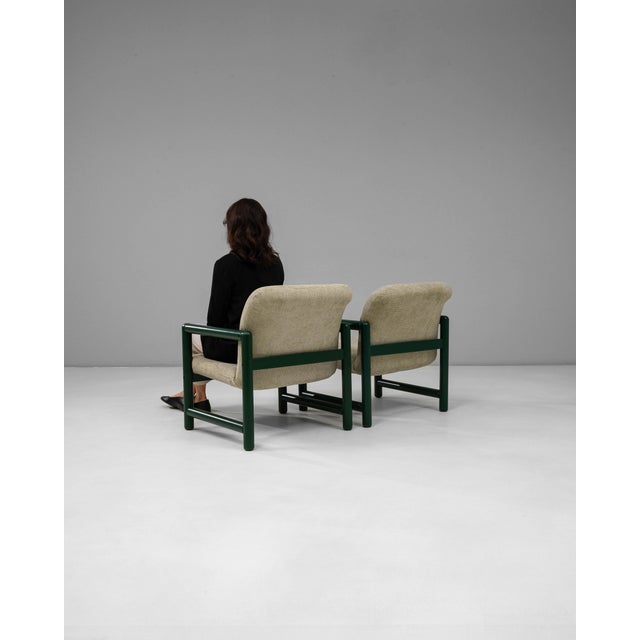 20th Century Czech Lounge Chairs With Green Tubular Frames - A Pair For Sale In Greensboro - Image 6 of 18