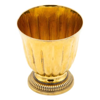 Gold-Plated Silver Cup with Circular Base For Sale