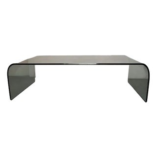 Vintage Curved Crystal Coffee Table from Fiam Italia, Italy, 1970s For Sale