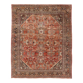 Antique Persian Sultanabad Rug With Red Ground and Allover Design 10'3 X 13'6 For Sale