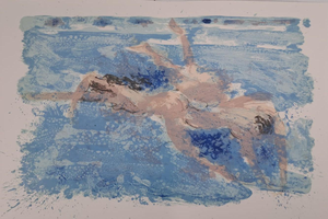 Maurice-Elie Sarthou, The Swimmers, Original Lithograph