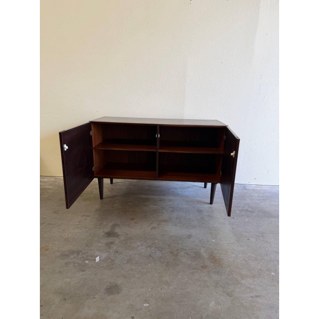 Mid-Century Modern Mid Century Danish Rosewood Sideboard – Vintage Scandinavian Storage Cabinet on Tapered Legs For Sale - Image 3 of 10