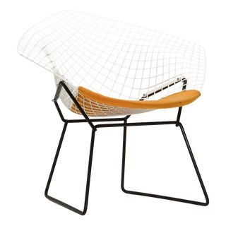 Diamond Chair with Yellow Seatpad by Harry Bertoia for Knoll Inc. / Knoll International, 1950s For Sale