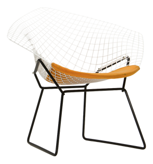 Diamond Chair with Yellow Seatpad by Harry Bertoia for Knoll Inc. / Knoll International, 1950s