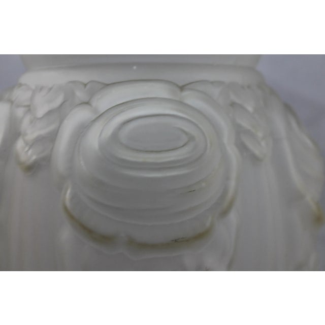French Art Deco Frosted Glass Deco Relief Vase For Sale - Image 9 of 11