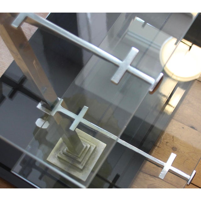 French Art Deco Etagere Shelf in Metal and Glass, 1930s For Sale - Image 4 of 14