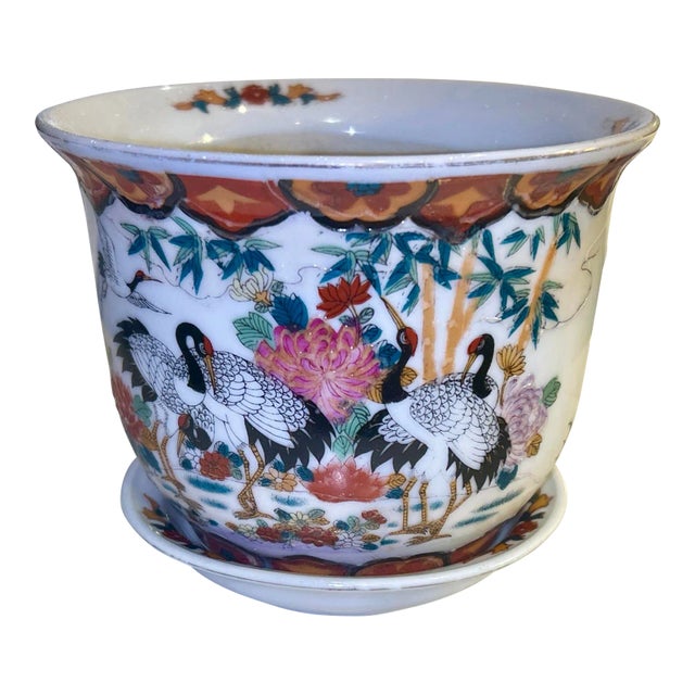 Vintage Chinese Planter W/Tray For Sale