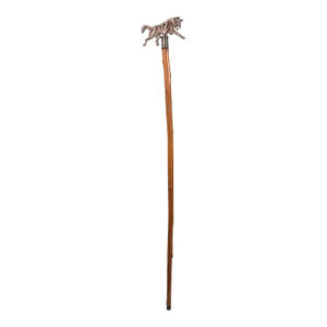 1950s Mid Century Vintage Gentleman's Walking Stick, English, Bentwood, Brass, Cane, Country House