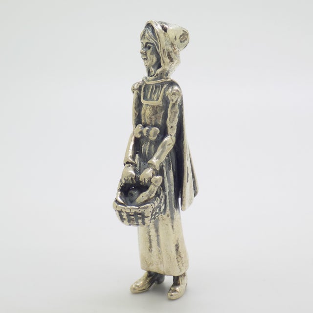 Vintage Italian Silver Little Red Riding Hood Figurine from Arezzo, 1970s For Sale - Image 3 of 16