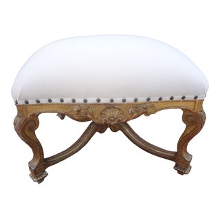 19th Century French Regence Style Giltwood Bench For Sale