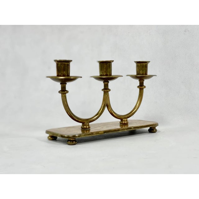 Art Deco Brass Candleholder, 1930s For Sale - Image 6 of 11