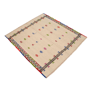 Vintage Hand Woven Kilim Rug. Turkish Jajim Wool Kilim Sofreh Deco Rug - 3′10″ X 4′5″