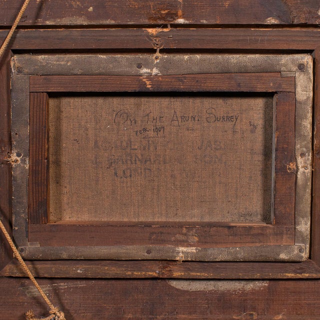 Antique River Landscape Painting, English School, Art, Oil on Canvas, Edwardian For Sale - Image 11 of 11