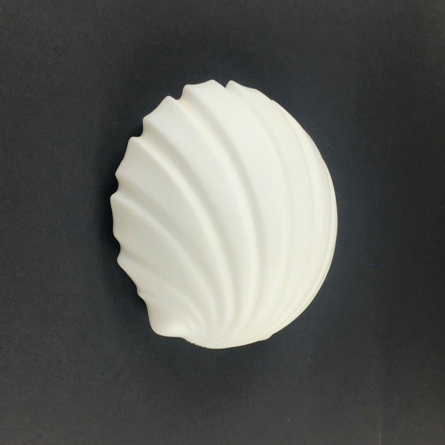 Mid-Century Modern Vintage Shell Shaped Opaline Glass Sconces, Limburg, 1970s For Sale - Image 3 of 12